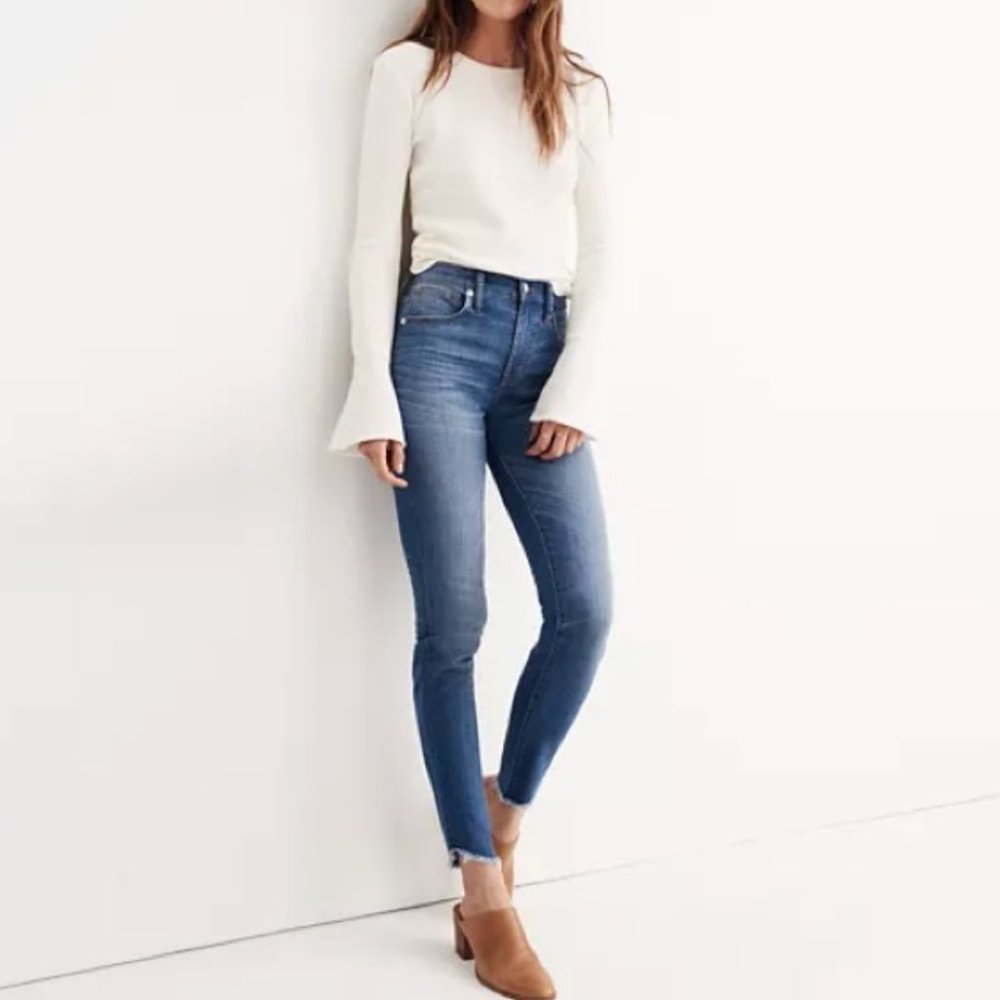 Madewell - High Rise High Waisted Frayed Tulip Hem Skinny Jeans